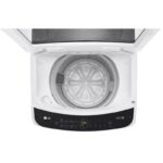 نمای بالا در ماشین لباسشویی و پتوشور ال جی T18 رنگ سفید 18 کیلو (T18H3SDHTW) ساخت کُره با گارانتی و پرداخت درب منزل در دبی کوچولو