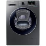 نمای روبرو در حالت باز بودن درب اددواش در ماشین لباسشویی سامسونگ WW90K رنگ اینوکس 9 کیلو (WW90K54E0UX) ساخت کُره با گارانتی و پرداخت درب منزل در دبی کوچولو