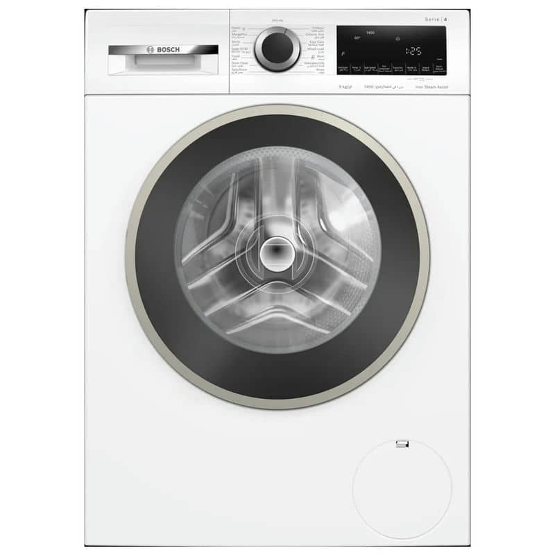 قیمت و خرید ماشین لباسشویی بوش 9 کیلو WGA14400GC رنگ اینوکس سفید ساخت آلمان مونتاژ ترکیه سری 4 با گارانتی و پرداخت درب منزل در دبی کوچولو