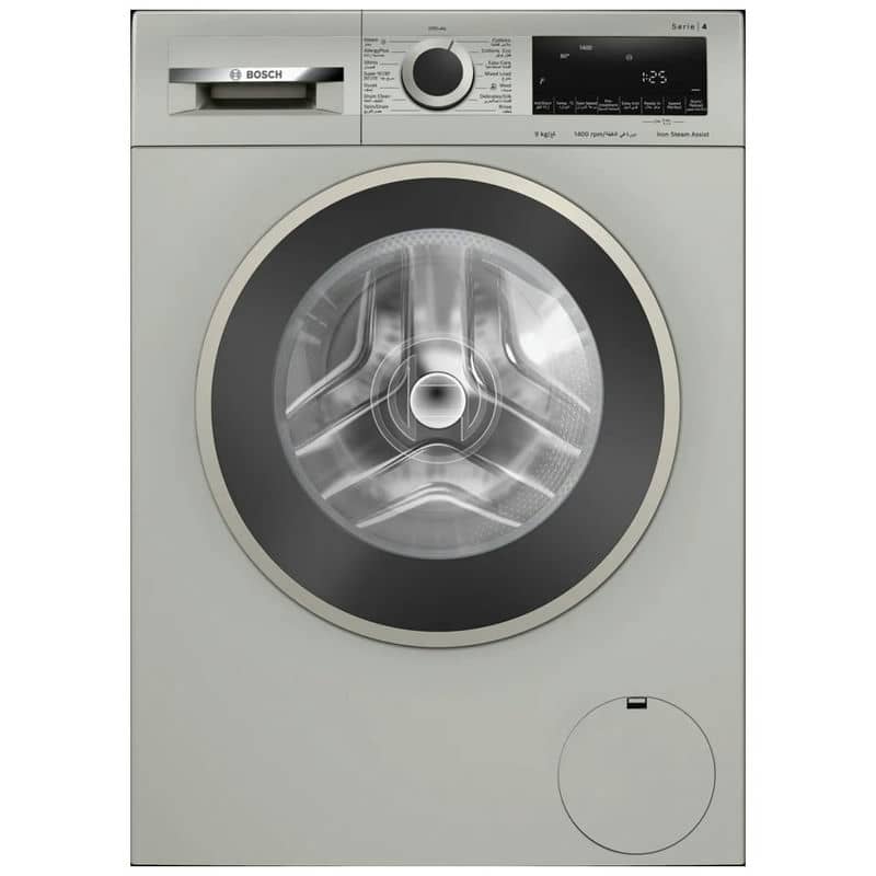 قیمت و خرید ماشین لباسشویی بوش 9 کیلو WGA1440XGC رنگ اینوکس نقره ای ساخت آلمان مونتاژ ترکیه سری 4 با گارانتی و پرداخت درب منزل در دبی کوچولو