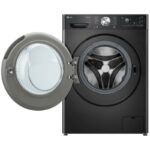 جهت باز شدن درب در نمای روبرو در ماشین لباسشویی و خشک کن ال جی R13 کد (WDR1307PBP) رنگ دودی 13 کیلو با 7 کیلو خشک کن صد در صد ساخت کُره با گارانتی و پرداخت درب منزل در دبی کوچولو
