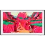 نمای روبرو و بدون پایه در تلویزیون فریم Neo QLED سامسونگ 55LS03FW سایز 55 اینچ 4K رفرش ریت 144 هرتز،قطعات کره و مونتاژ مصر و اسلواکی و مجارستان در سال 2025 - سایت دبی کوچولو