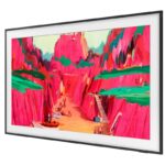 نمای سمت چپ و بدون پایه در تلویزیون فریم Neo QLED سامسونگ LS03FW کیفیت تصویر 4K رفرش ریت 144 هرتز،قطعات کره و مونتاژ مصر و اسلواکی و مجارستان در سال 2025 - سایت دبی کوچولو