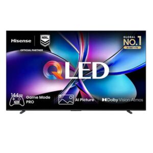 نمای روبرو در تلویزیون QLED هایسنس Q71Q کیفیت تصویر 4K رفرش ریت 144 هرتز،قطعات چین و مونتاژ چین در سال 2025 - سایت دبی کوچولو