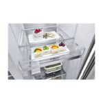 جایگاه کیک و شیرینی در یخچال فریزر ساید بای ساید ال جی J287 کد GCJ-287TVL ساخت کره مونتاژ چین 24 فوت رنگ نقره‌ای پلاتینیومی سال 2024 - سایت دبی کوچولو