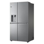 نمای سمت چپ در یخچال فریزر ساید بای ساید ال جی J287 کد GCJ-287TVL ساخت کره مونتاژ چین 24 فوت رنگ نقره‌ای پلاتینیومی سال 2024 - سایت دبی کوچولو
