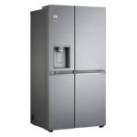 نمای سمت راست در یخچال فریزر ساید بای ساید ال جی J287 کد GCJ-287TVL ساخت کره مونتاژ چین 24 فوت رنگ نقره‌ای پلاتینیومی سال 2024 - سایت دبی کوچولو
