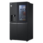 نمای سمت چپ در حالت روشن بودن اینستاویوو در یخچال فریزر ساید بای ساید ال جی X287 کد GCX-287TVAN ساخت کره مونتاژ چین 24 فوت رنگ دودی سال 2024 - سایت دبی کوچولو