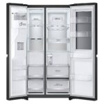نمای بخش داخلی بدون مواد خوراکی در یخچال فریزر ساید بای ساید ال جی X287 کد GCX-287TVAN ساخت کره مونتاژ چین 24 فوت رنگ دودی سال 2024 - سایت دبی کوچولو