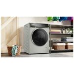نمای کلی از ماشین لباسشویی بوش 9 کیلو WGB244AXGC رنگ نقره ای ساخت آلمان مونتاژ آلمان سری 8 با گارانتی و پرداخت درب منزل در دبی کوچولو