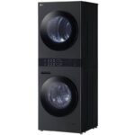 نمای کلی در حالت روشن بودن ماشین لباسشویی و خشک کن ال جی WT13 کد (WT1310YJ) رنگ دودی 13 کیلو با 10 کیلو خشک کن صد در صد ساخت کُره با گارانتی و پرداخت درب منزل در دبی کوچولو